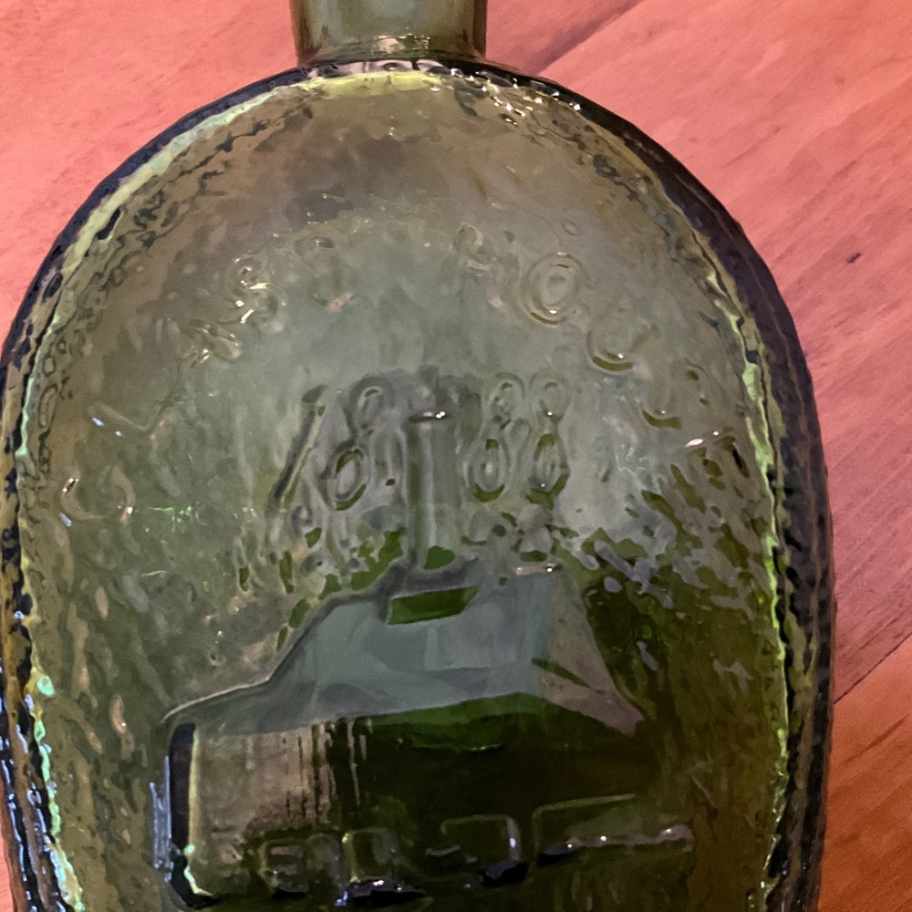 Vintage Wheaton Glass Green Ben Franklin Commemorative Bottle 1888 - Picture 3 of 5